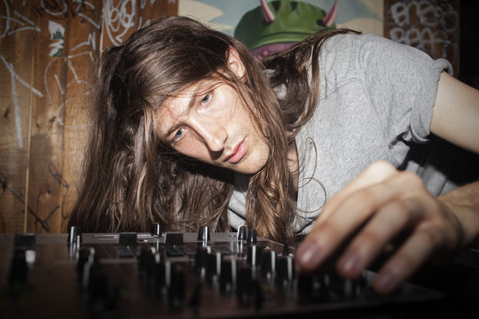 Young man djing