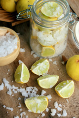 lemon sliced with salt