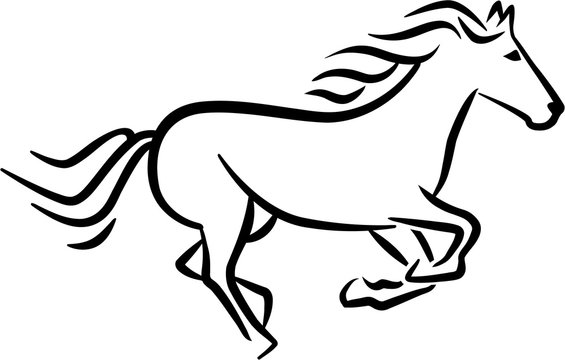 Racing horse sketch style