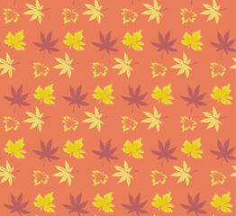 Naklejka na ściany i meble autumn motive background. seamless leaves pattern