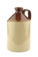 handmade ceramic jug on a white background