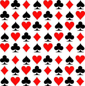 Pattern with playing cards suits