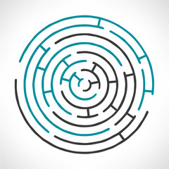 Labyrinth abstract. Puzzle rebus logic. Vector icon.