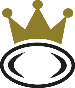 Rugby ball with crown
