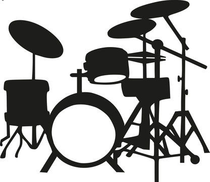 Silhouette of drums