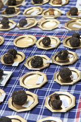 Closeup of black truffles