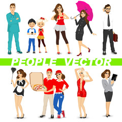 Fototapeta premium set of diverse people characters 