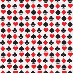 playing card symbols pattern. seamless vector background