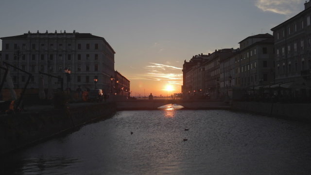 View of Canal Grande in Trieste, Italy