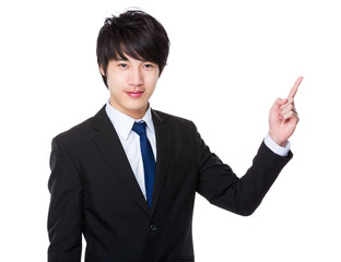 Businessman with finger point up