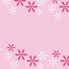 Vector illustration - flowers on the pink