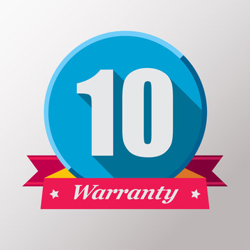 10 Years Warranty Label.