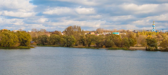 Autumn river Sviyaga in Ulyanovsk in the Volga region