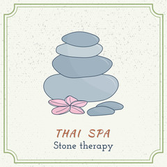 Hand drawn Thai massage and spa design elements.