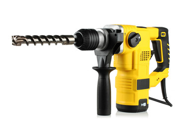 rotary hammer with a drill - obrazy, fototapety, plakaty