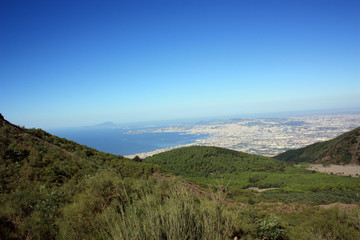 Blick vom Vesuv auf Neapel