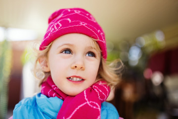 Little child in autumn outdoor