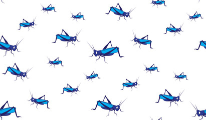 Background of grasshoppers. Seamless background of crickets.