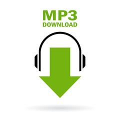 Mp3 music download icon - obrazy, fototapety, plakaty
