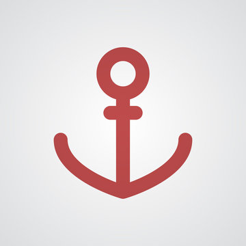Flat red Anchor icon