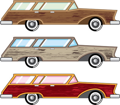 wood trim station wagon vector