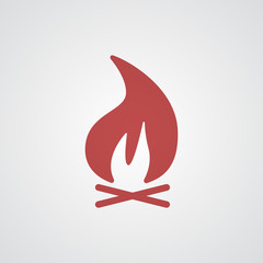 Flat red Bonfire icon