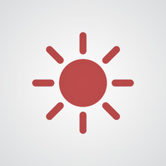 Flat red Sun icon