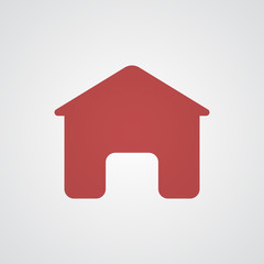 Flat red Home icon