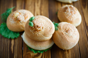 homemade bread loaf with cheese inside