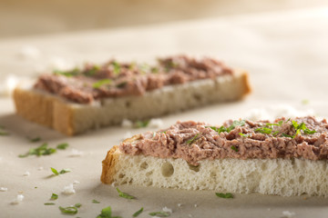 Sandwiches with meat pate