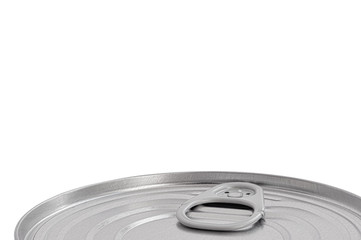 Tin Can Lid, Food Preserve Ringpull Canister Sealed Top, Large Detailed Isolated Macro Closeup, Blank Empty Copy Space