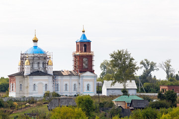 Fototapeta na wymiar Restoration of old Orthodox churches in Russia.