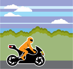 Fototapeta na wymiar Motorcycle riding