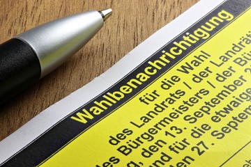 Wahlbenachrichtigung für Landrats- und Bürgermeisterwahl