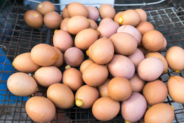 Grilling eggs mixed with seasoning