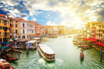 Fototapeta na wymiar Abstract blurred image of Grand Canal in Venice, Italy for backg
