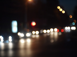Night scene - defocused car