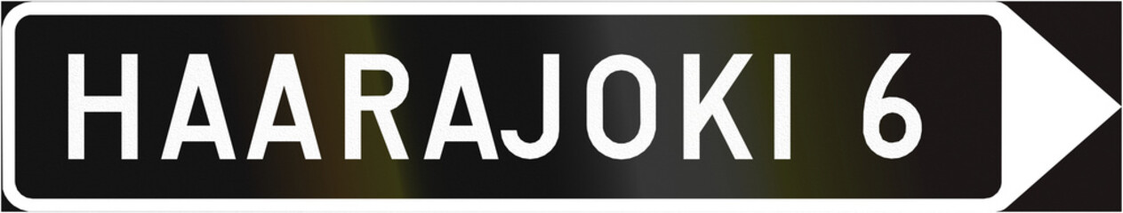 Finnish road sign no. 643. Direction sign on private road