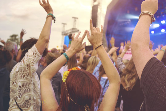 Outdoor Music Festival Crowd