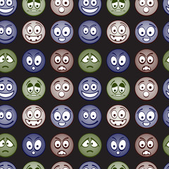 Colorful cartoon emoticons seamless pattern.