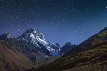 Night view of Mt. Ushb