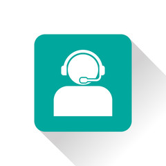 Customer support operator with headset icon