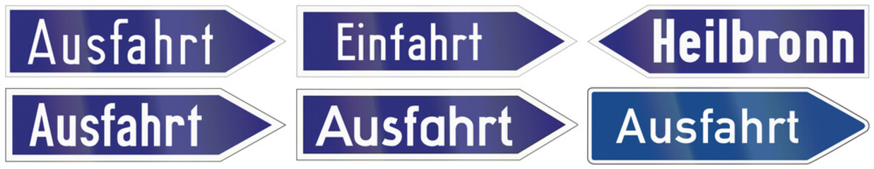 Highway Exit And Entry Signs In Germany
