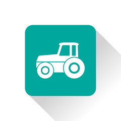 Tractor green vector icon