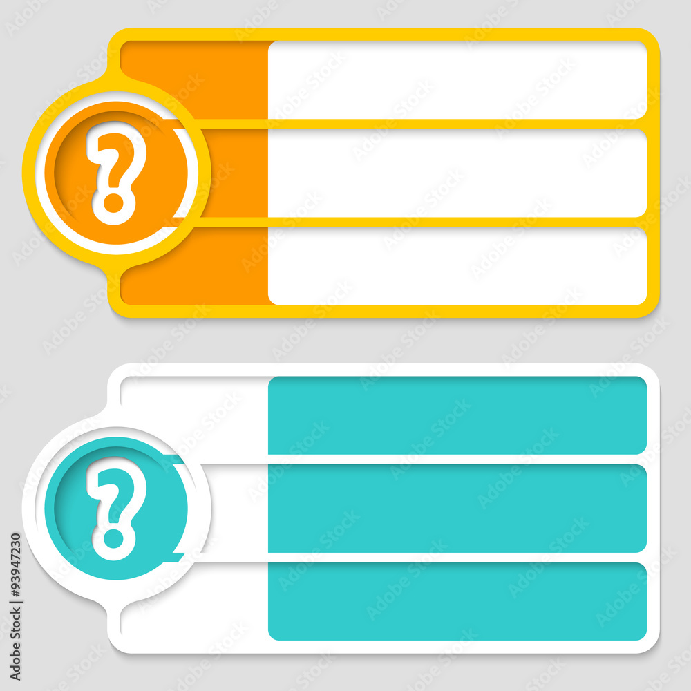 Poster colored boxes for your text and question mark