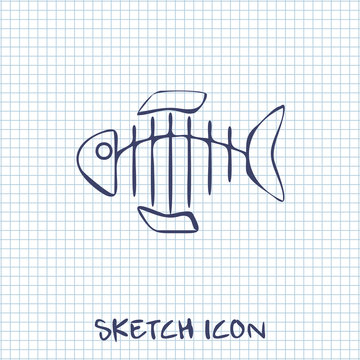 Vector icon of fishbone