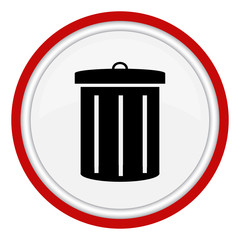 Vector icon with the image of the garbage can
