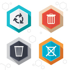 Recycle bin icons. Reuse or reduce symbol.