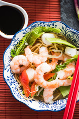 Sea food Chow Mein asian style dish
