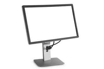 monitor with a white screen